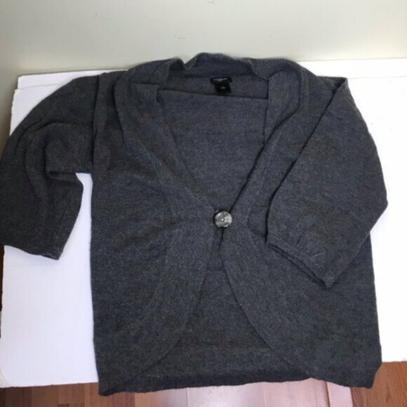 Ann Taylor Y2K Wool Round Hem Ballon Sleeve Cardigan Sweater Top Button Oversize - Picture 5 of 14